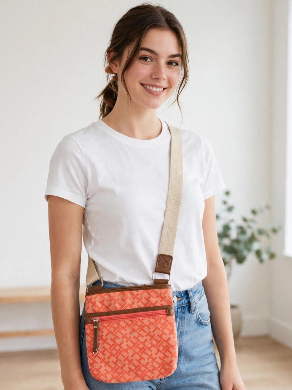 Tommy Hilfiger Orange Crossbody Sling Bag